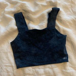 Alo Yoga Blue Tie Dye Cropped Bra Tank